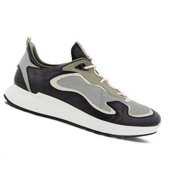 Men's Ecco St.1 Laced Sneakers Grey / Black | USA 647HAP